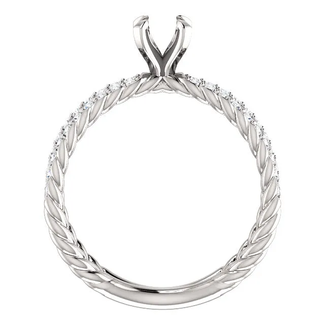 14K Round 3/8 CTW Diamond Semi-Set Engagement Ring