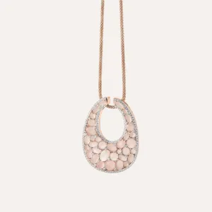 Al Coro Mezzaluna Diamond Necklace with Moonstone Gemstones