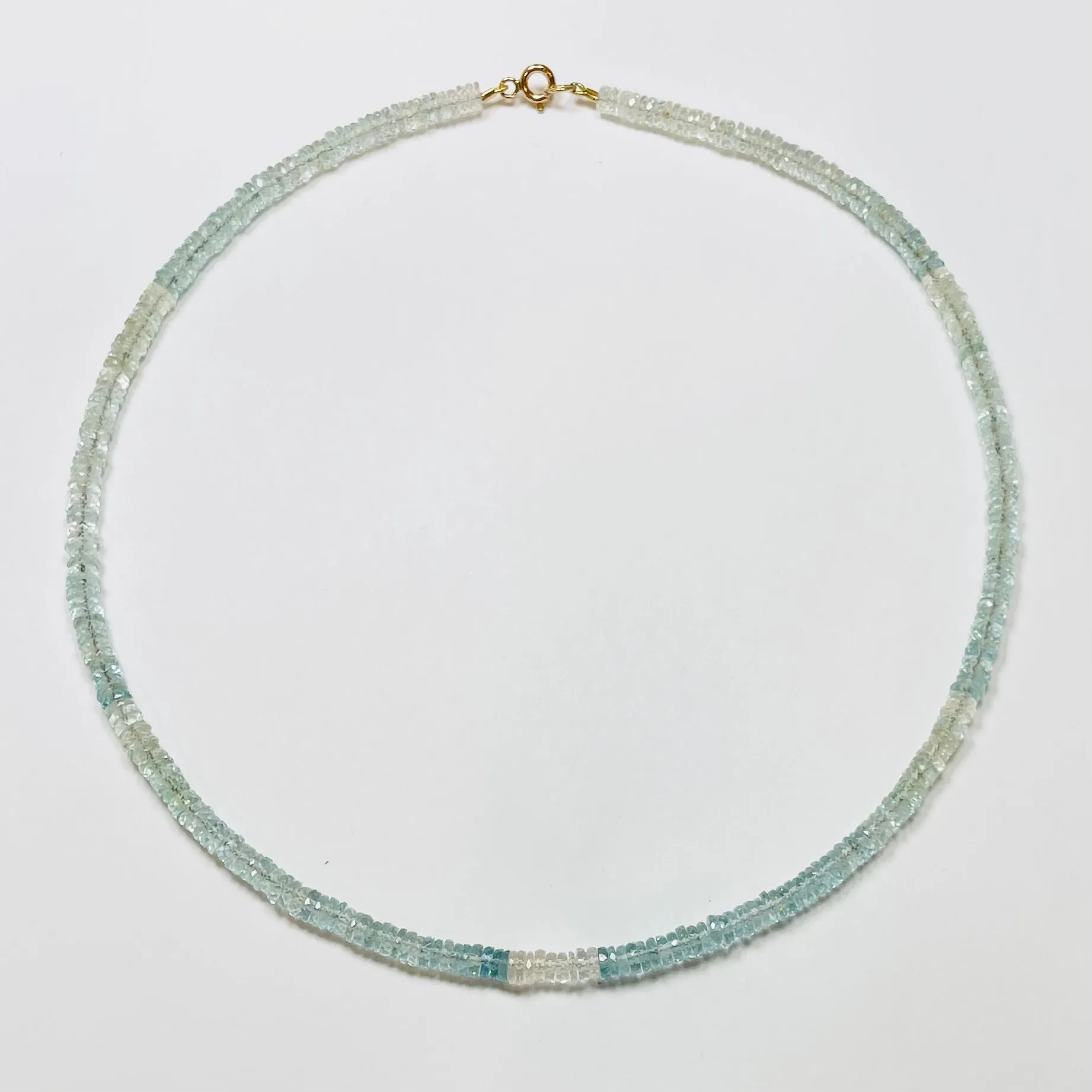 aquamarine heishi necklace