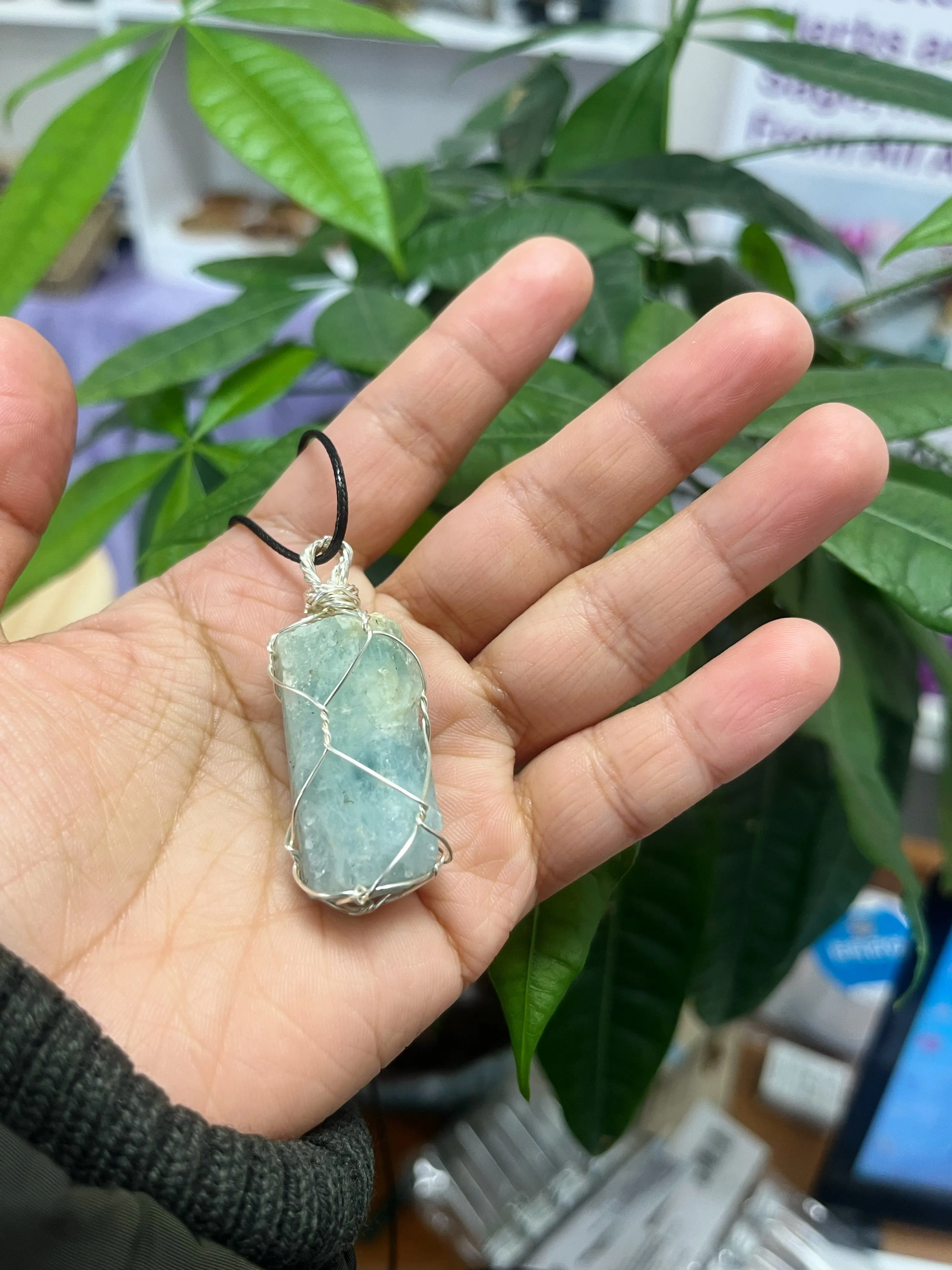 Aquamarine Necklace handmade