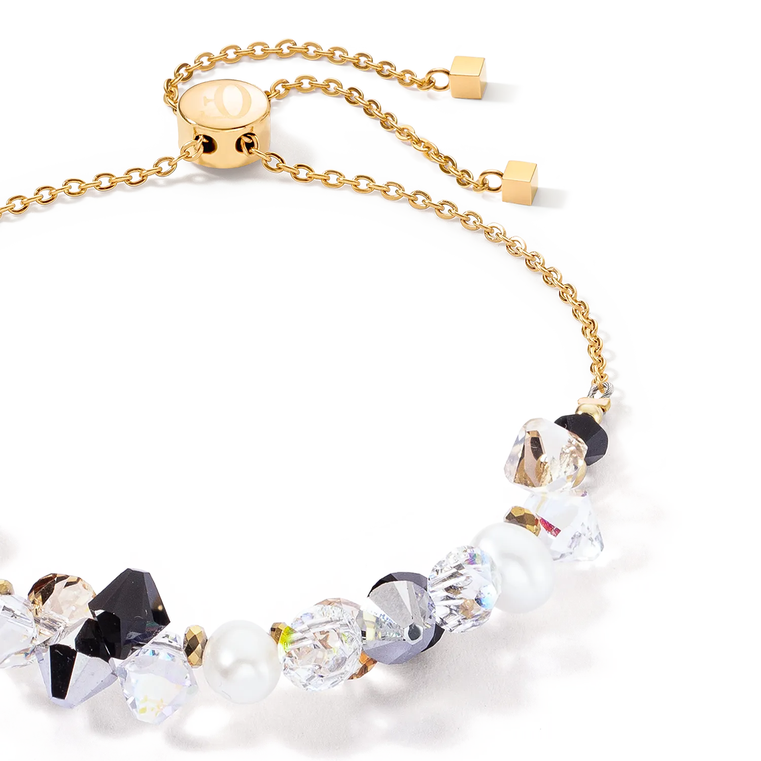 Bracelet Dancing Crystals & Pearls silver-black