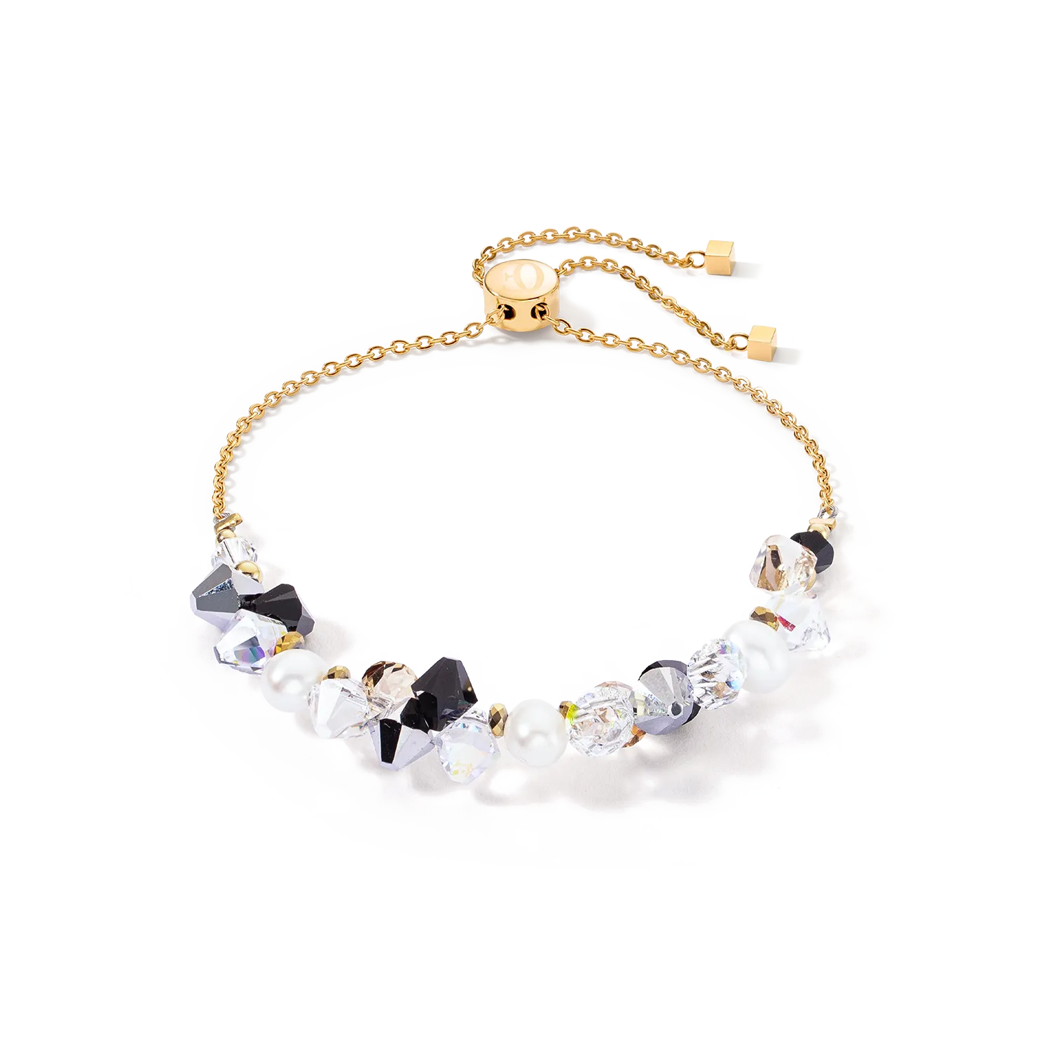 Bracelet Dancing Crystals & Pearls silver-black