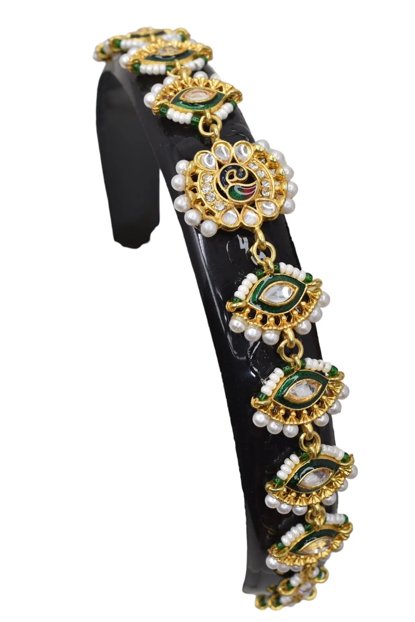 Bridal Kundan Sispatti: Majestic Hairpiece