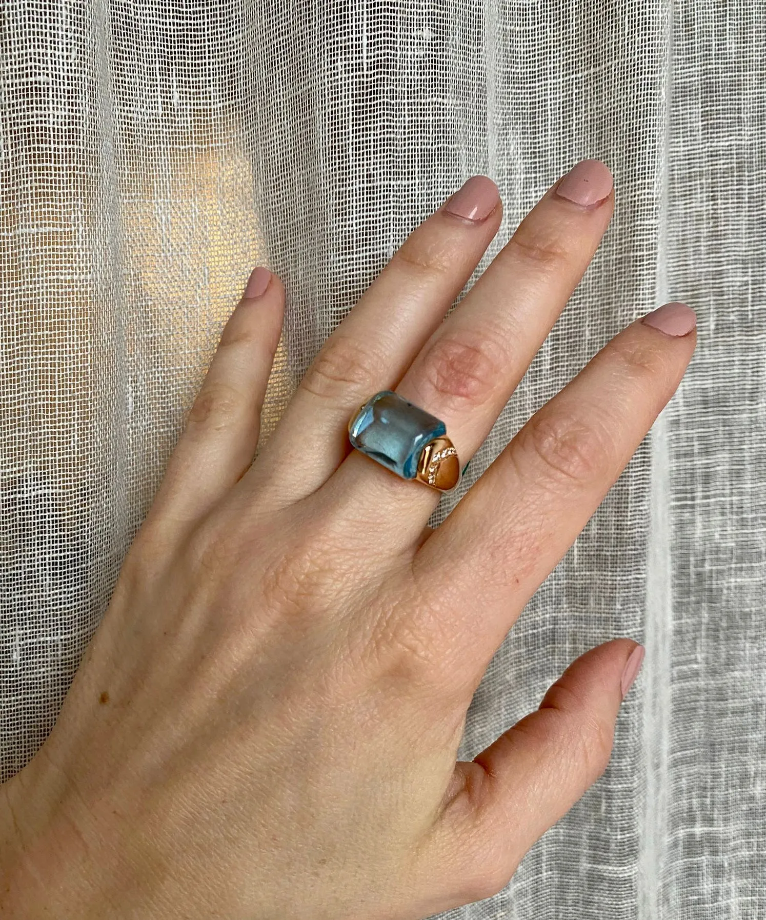 Bulgari Musa Topaz Diamond Rose Gold Ring