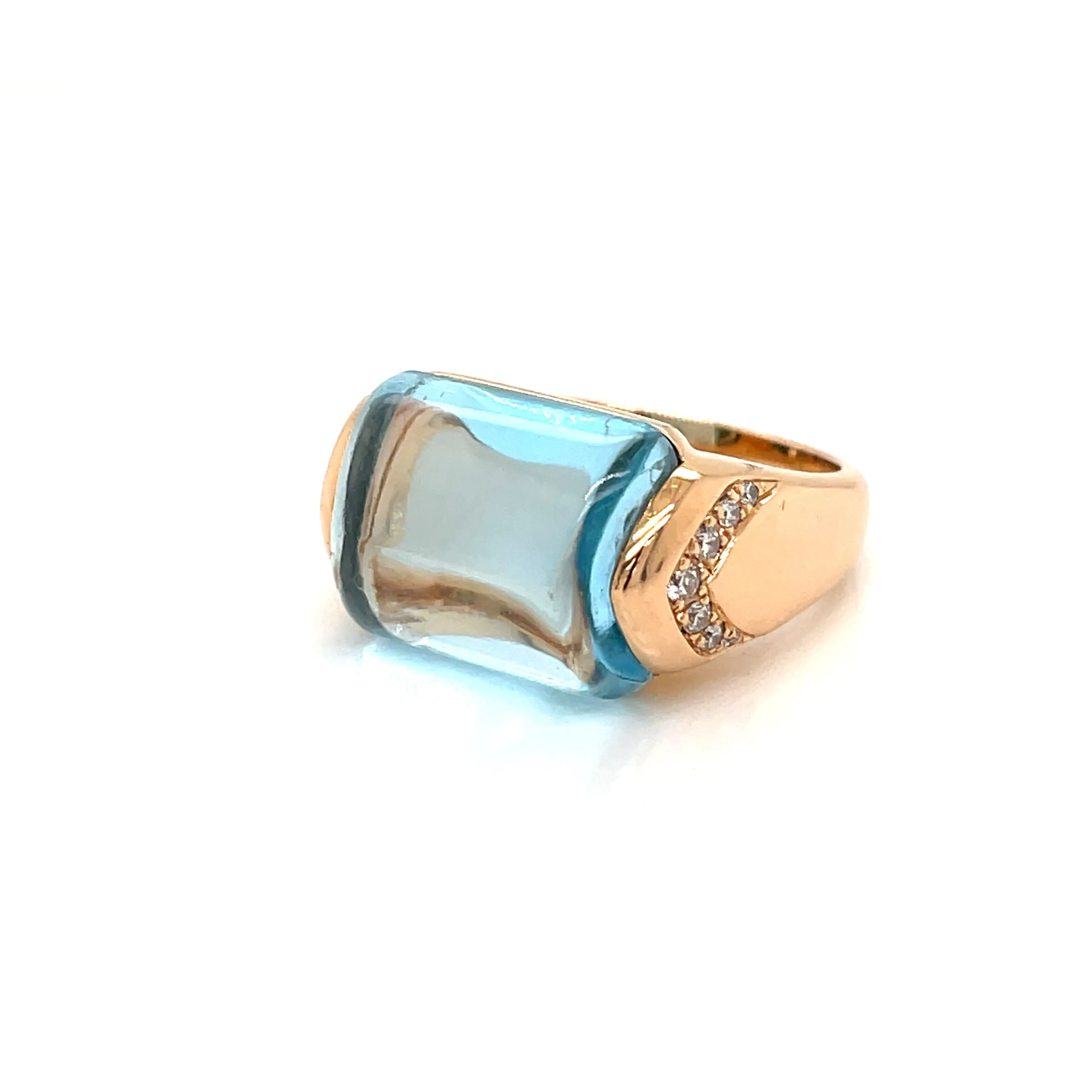 Bulgari Musa Topaz Diamond Rose Gold Ring