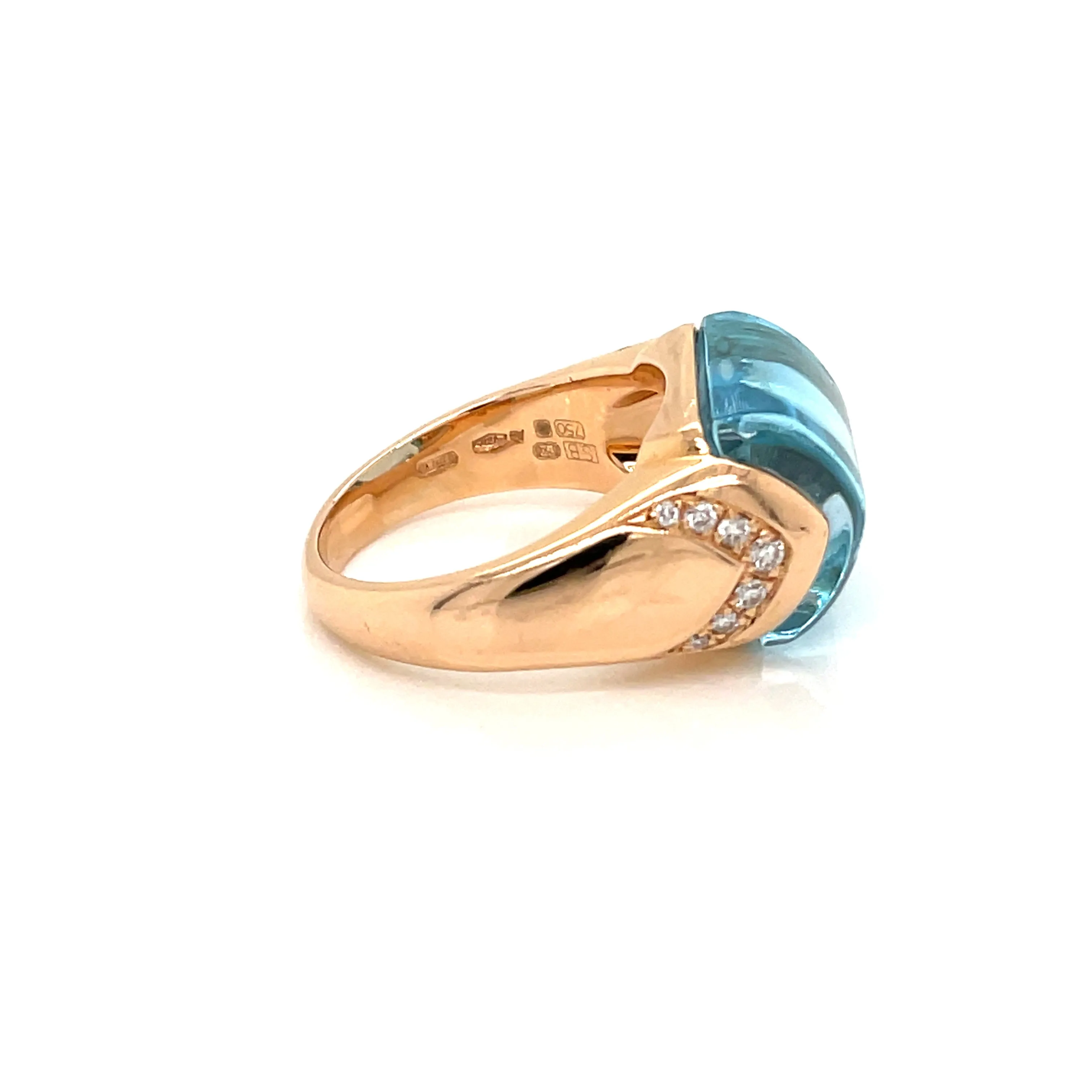 Bulgari Musa Topaz Diamond Rose Gold Ring