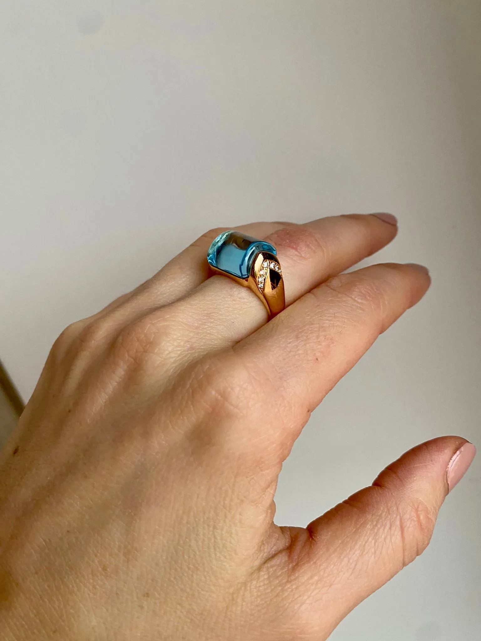 Bulgari Musa Topaz Diamond Rose Gold Ring