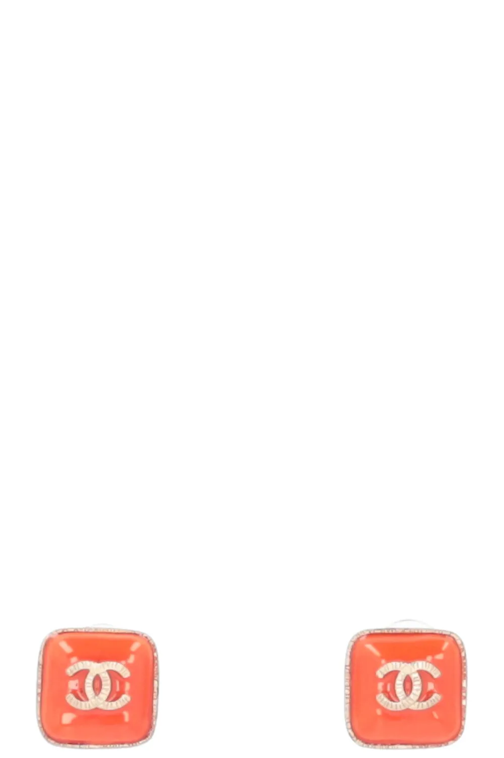 CHANEL 2014 CC Square Coral Earrings