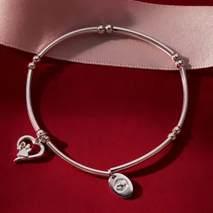 Clogau Paw Print White Topaz Sterling Silver Bangle FREE GIFT WITH PURCHASE