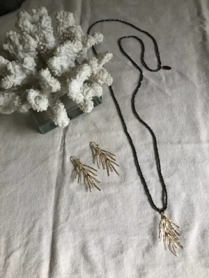 coral branch earrings