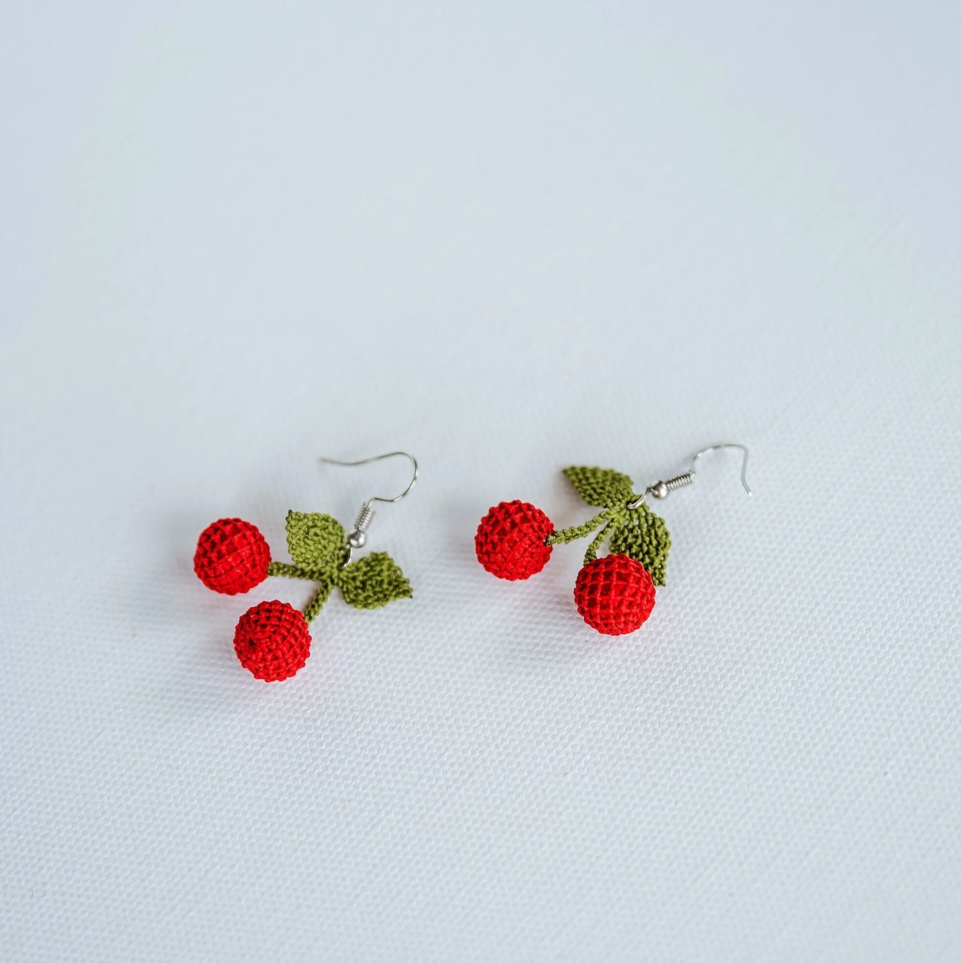 Crochet Cherry Earrings