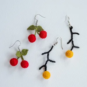 Crochet Cherry Earrings