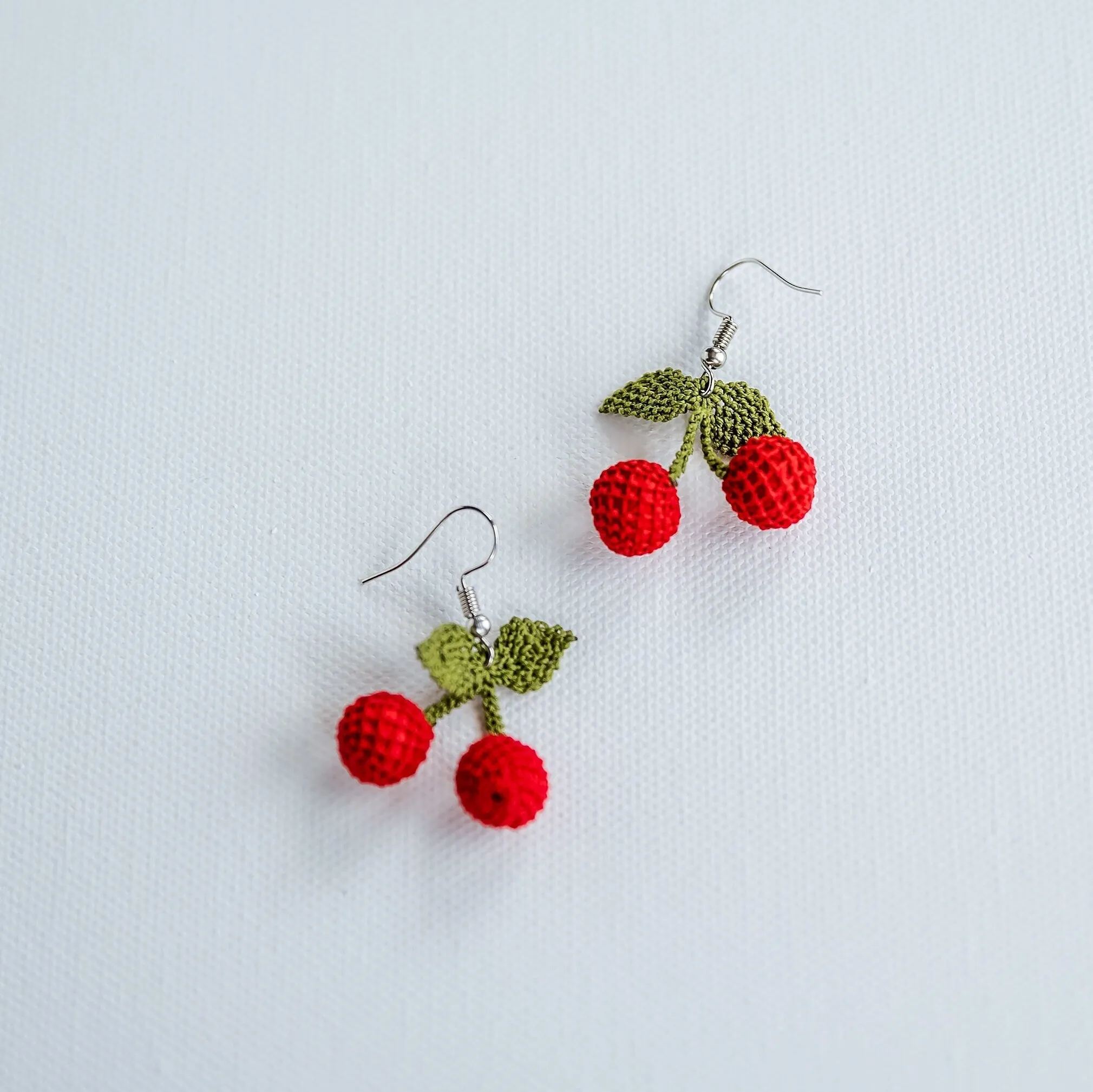 Crochet Cherry Earrings