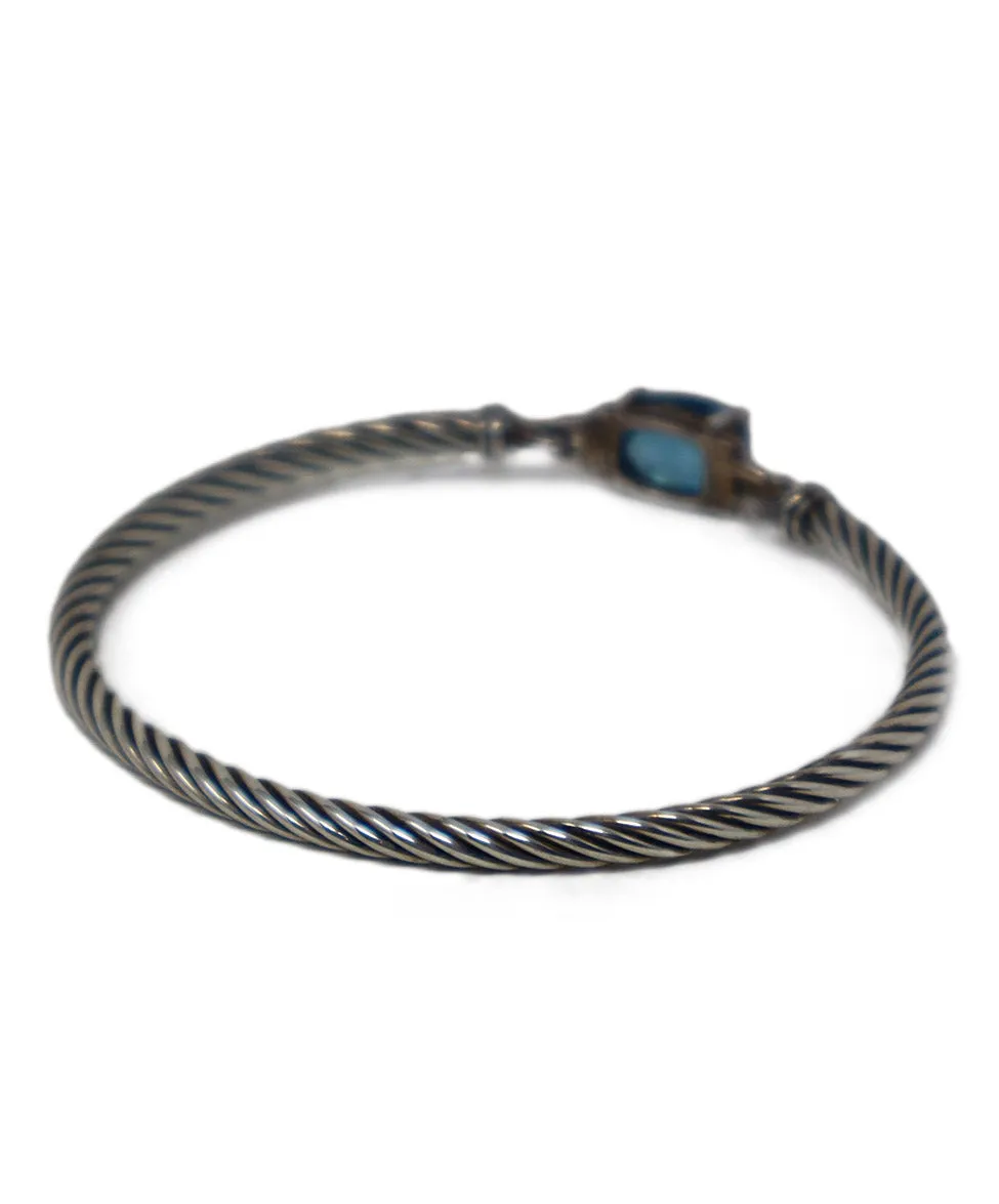 David Yurman Sterling Silver & Topaz Diamond Bracelet