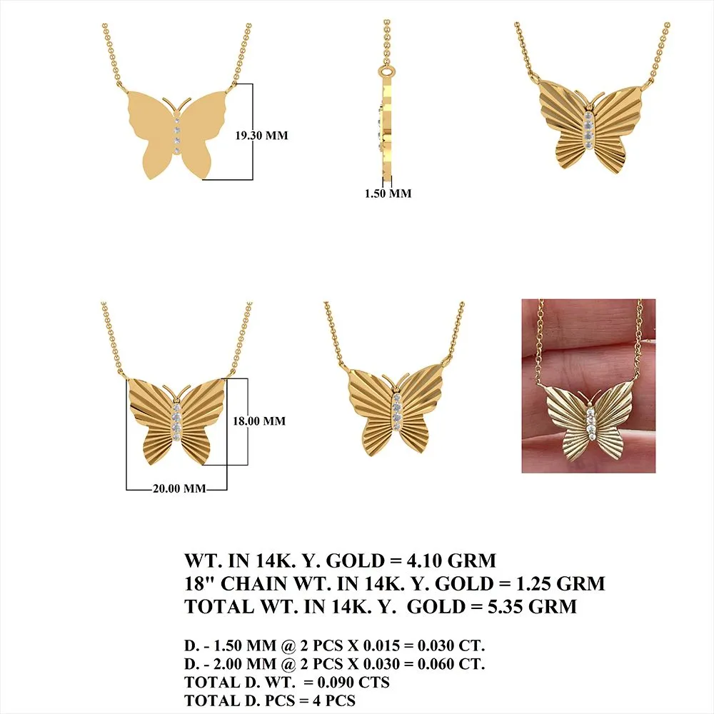 Diamond Butterfly Necklace