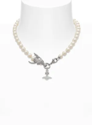 Dragon Necklace - Silver/White - 6301012O-02P113-CN