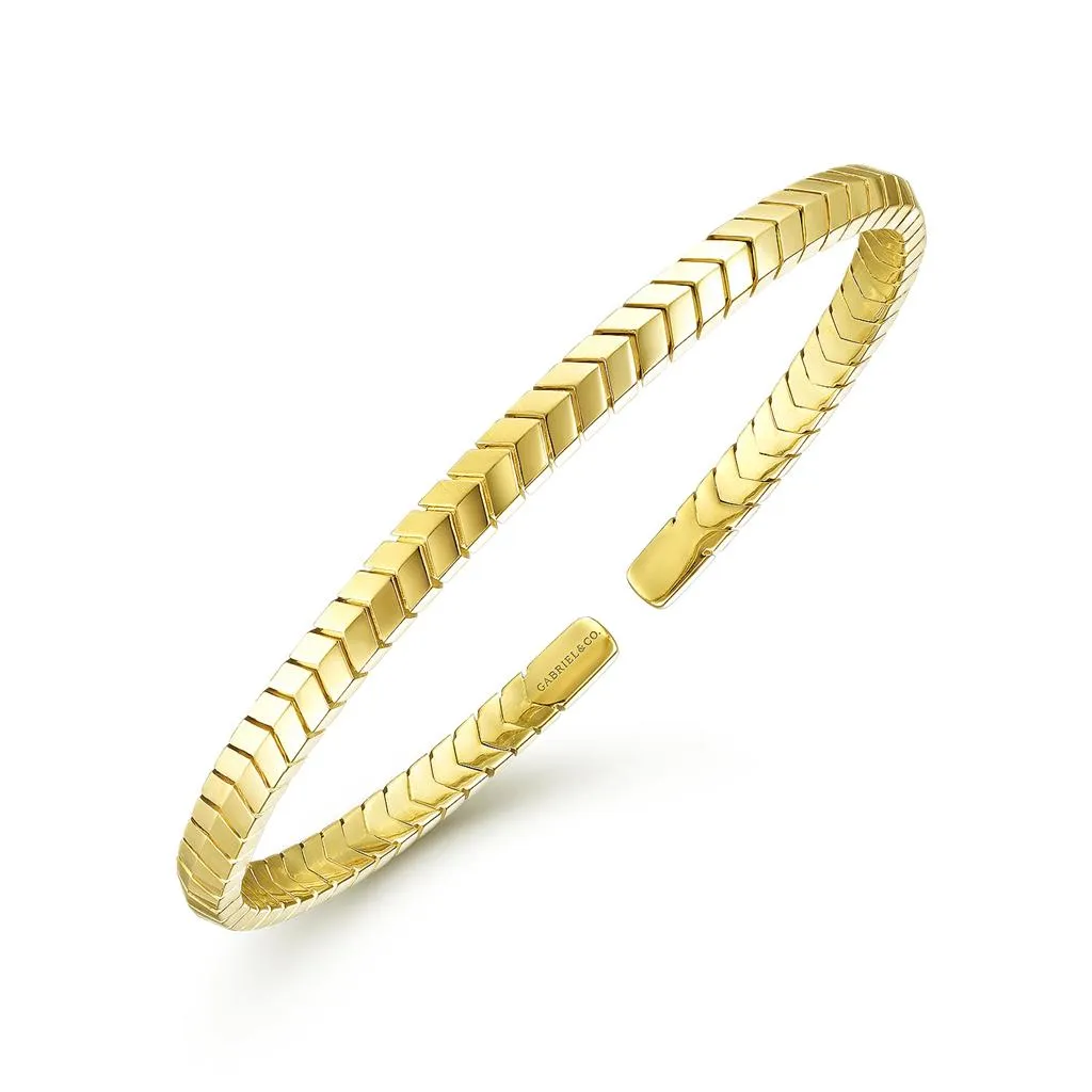 Gabriel & Co. 14K Yellow Gold Chevron Open Cuff Bracelet