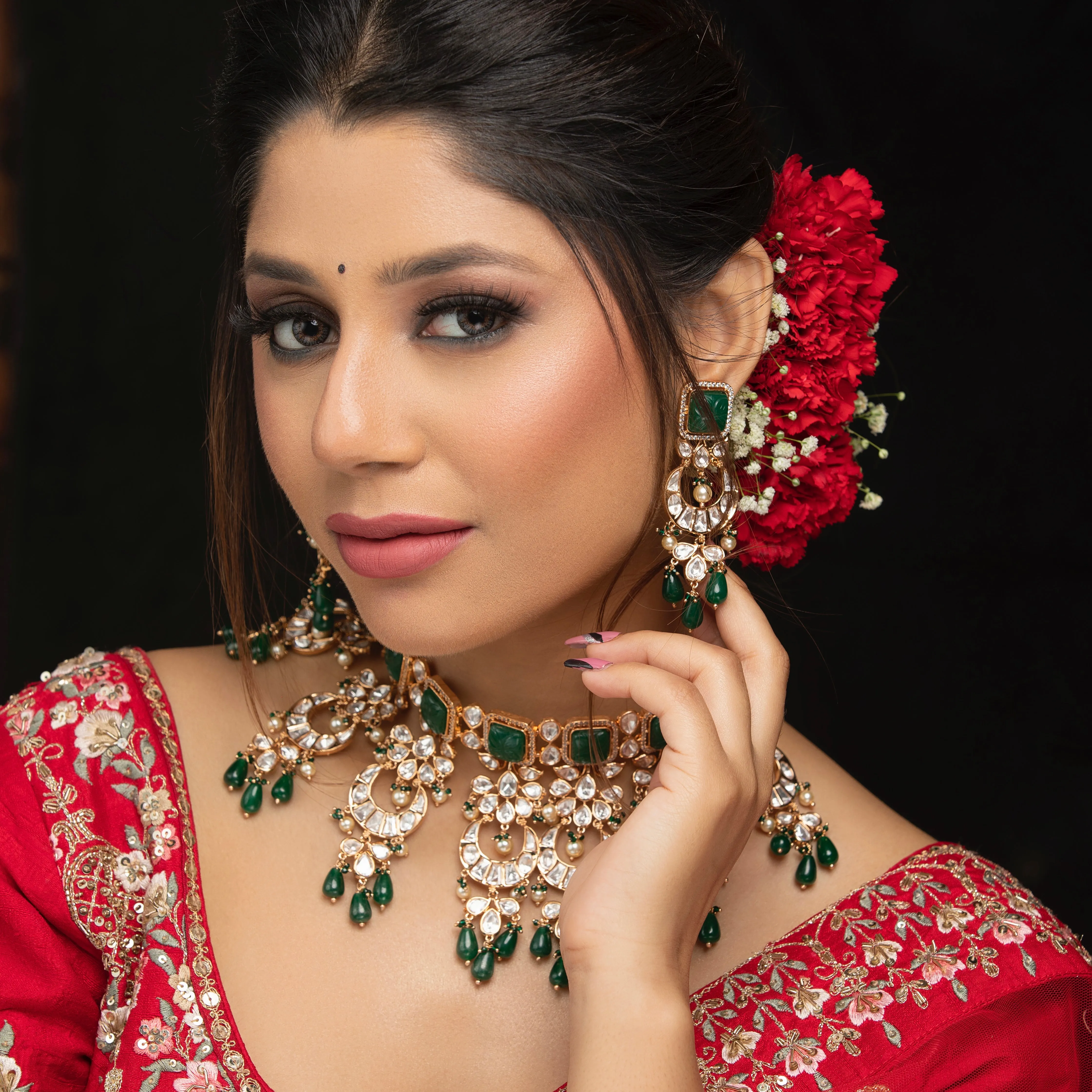 Green Bridal Kundan Choker Set 5292-24
