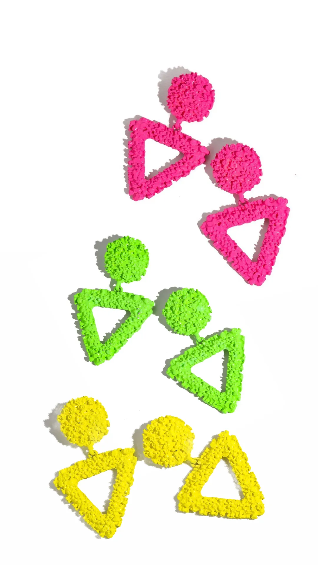 Hazel Neon Triangle Drop Earrings