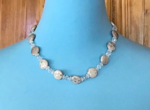 Jasper coin bead necklace