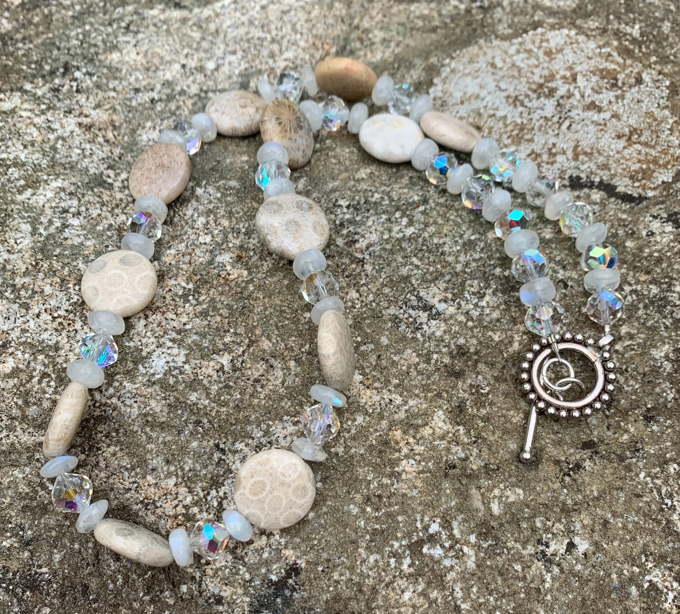 Jasper coin bead necklace