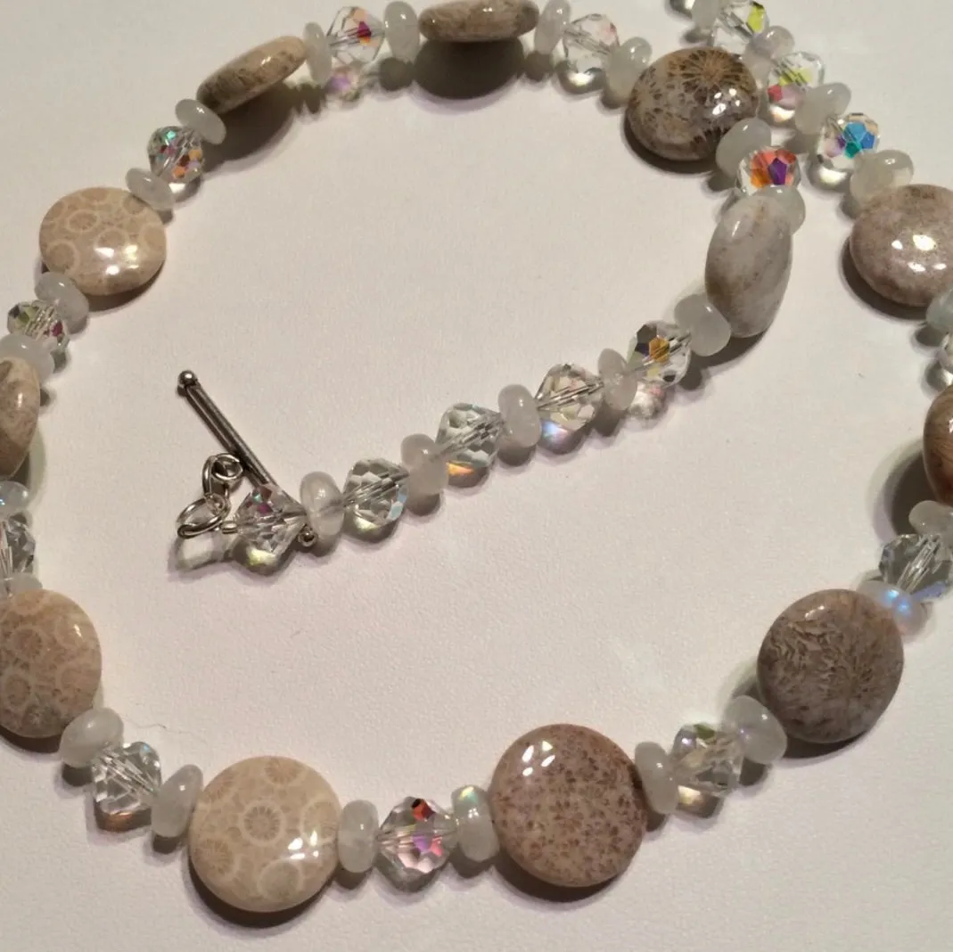 Jasper coin bead necklace