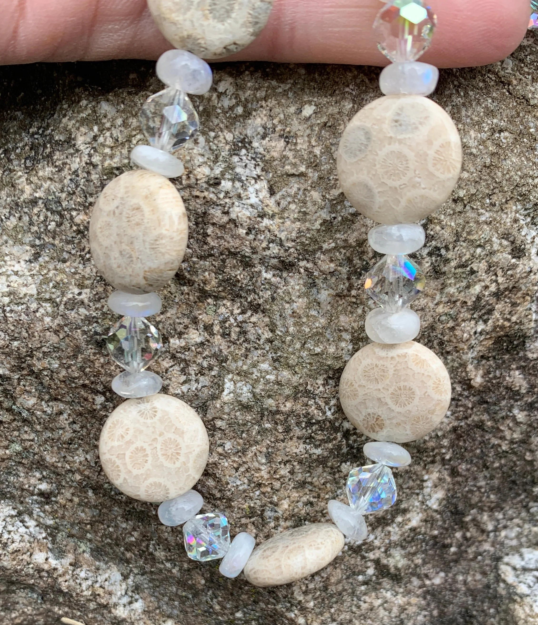 Jasper coin bead necklace