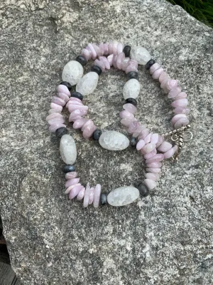 Kunzite chip necklace