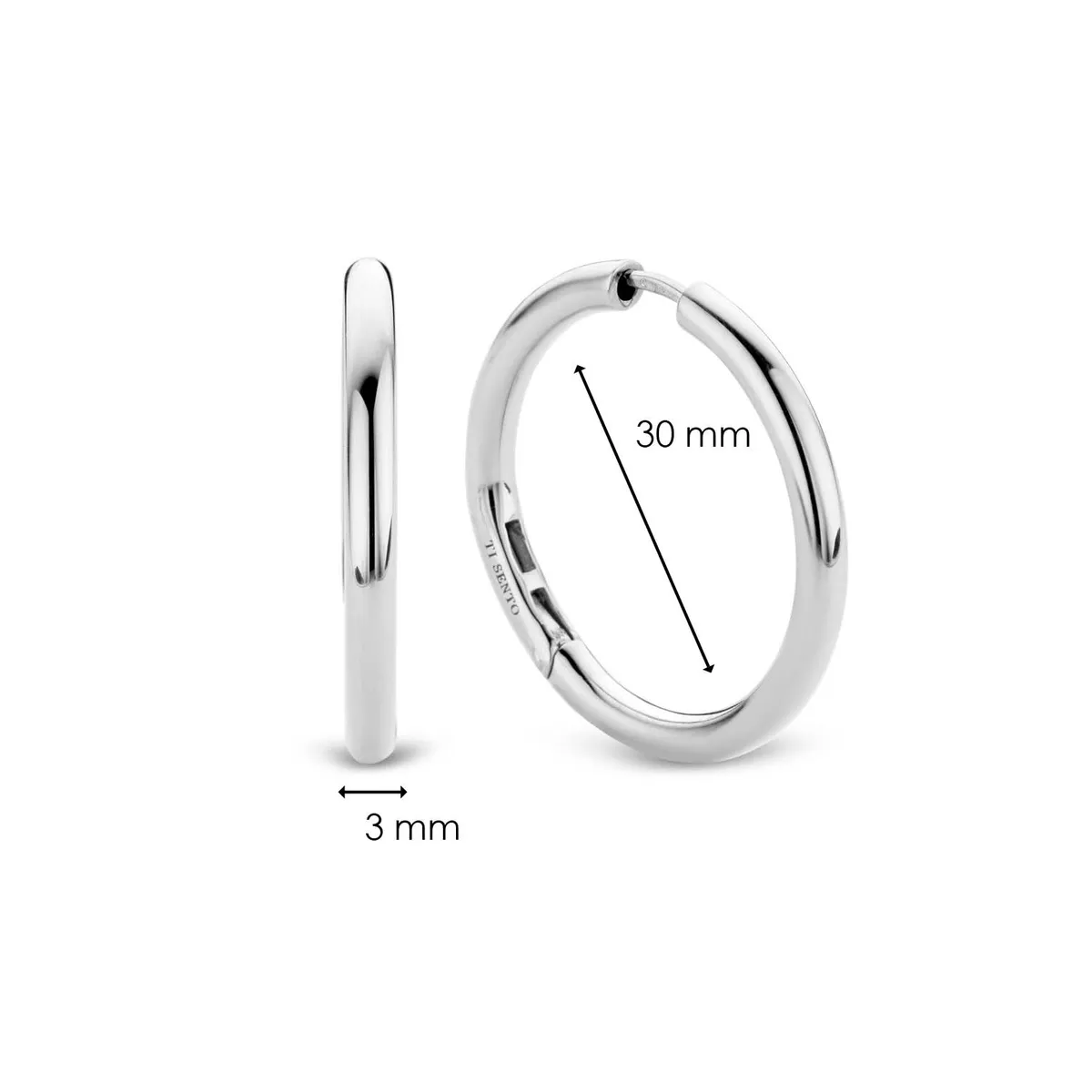 Milano Hoop Earrings - Silver - 7782SI
