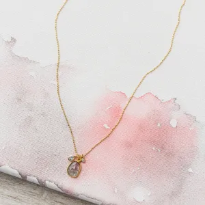 Moss Aquamarine Necklace with Aqua and Diamond in 14k Gold