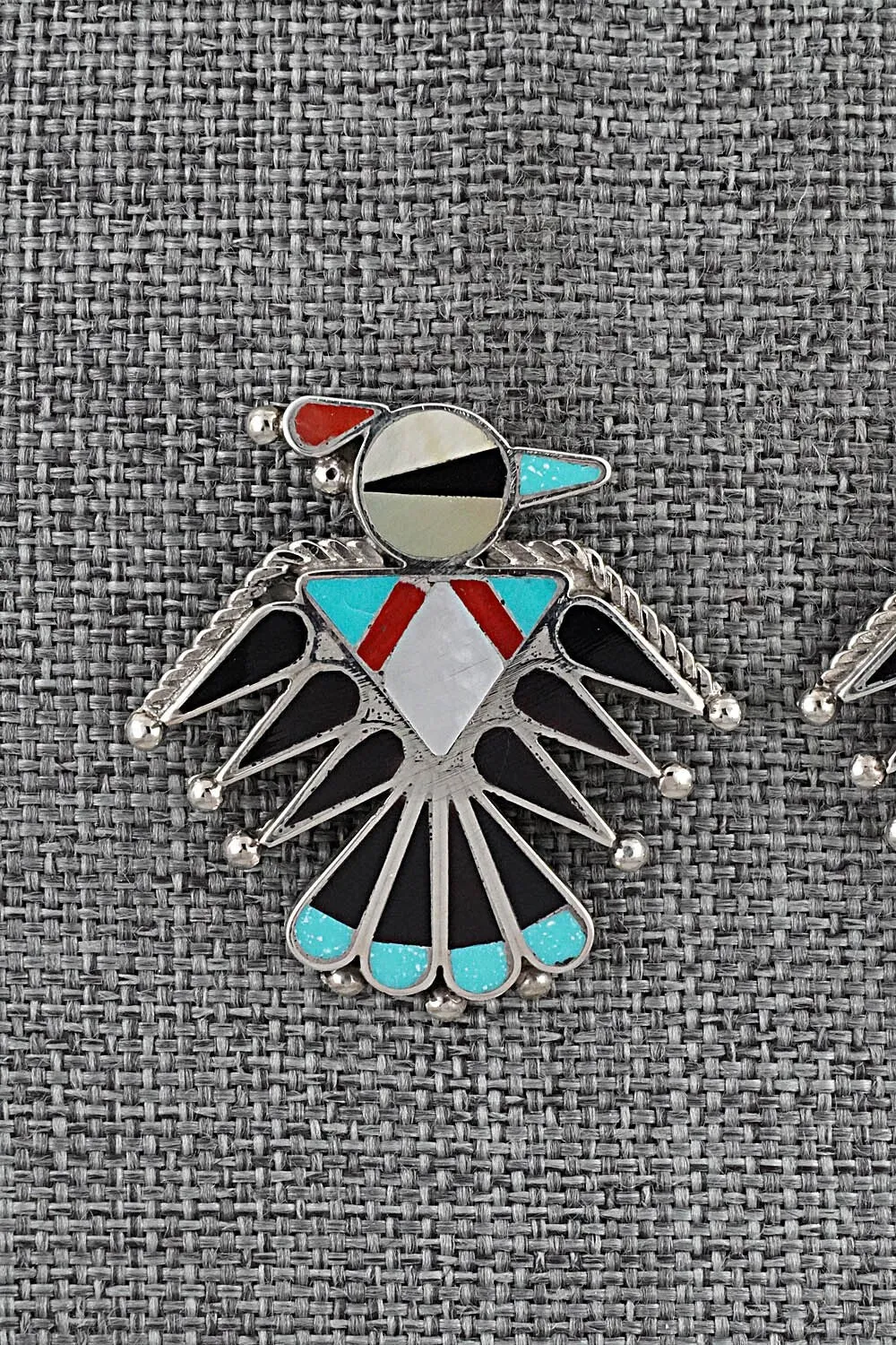 Multi-Stone Inlay & Sterling Silver Earrings - Adrian Wallace