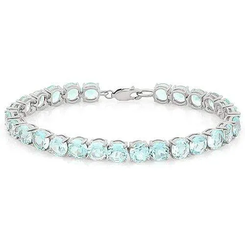 NATURAL BABY SWISS BLUE TOPAZ 925 STERLING SILVER BRACELET RD6