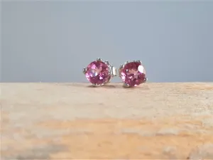 Pink Topaz Studs
