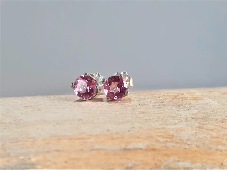 Pink Topaz Studs