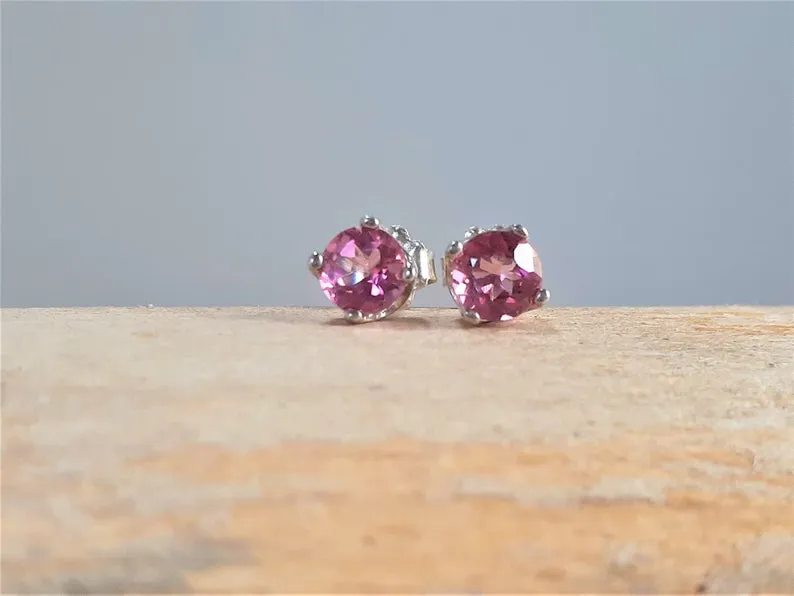 Pink Topaz Studs