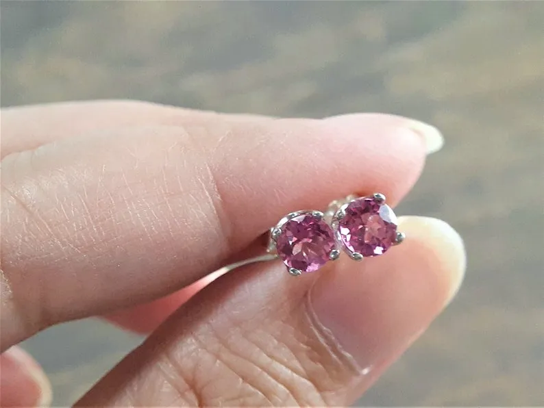 Pink Topaz Studs