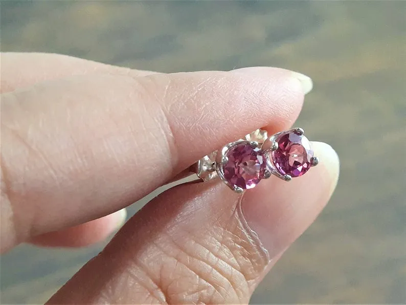 Pink Topaz Studs