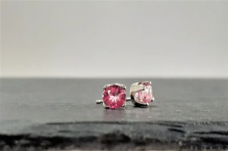 Pink Topaz Studs