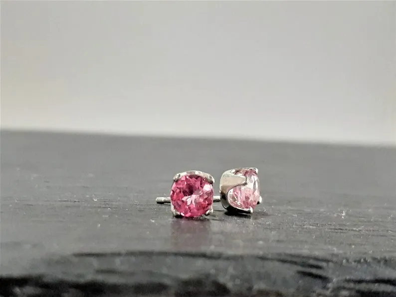 Pink Topaz Studs