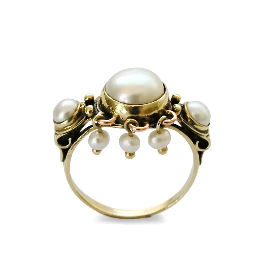 RG1131-2 Majestic pearls gold ring