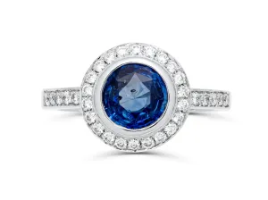 Sapphire Majestic Platinum Eye Ring