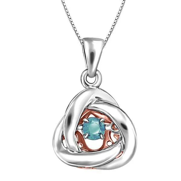 Silver and Rose Gold Aquamarine Luminance Pendant
