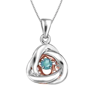 Silver and Rose Gold Aquamarine Luminance Pendant