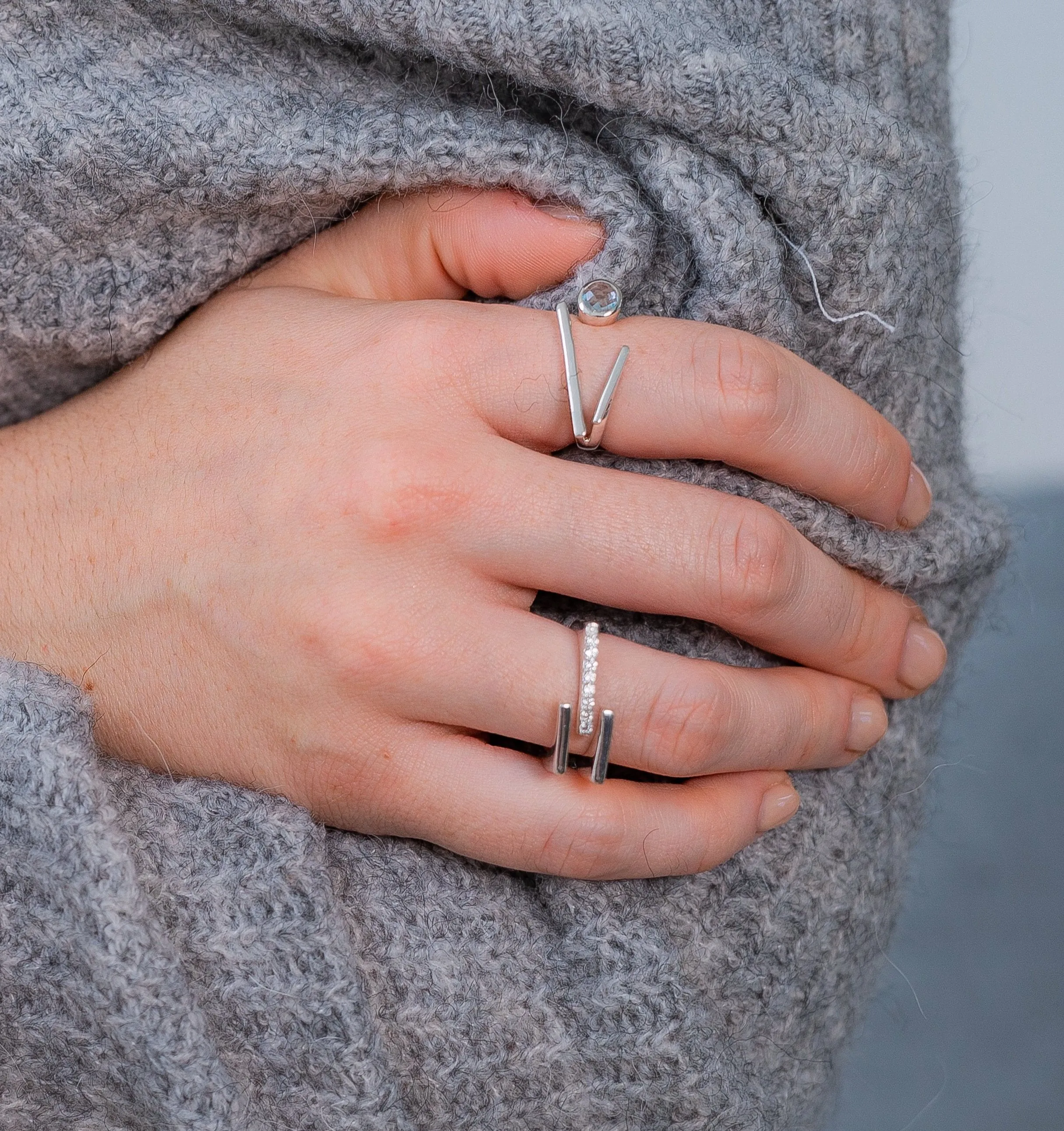 Silver White Topaz Ring Neringa