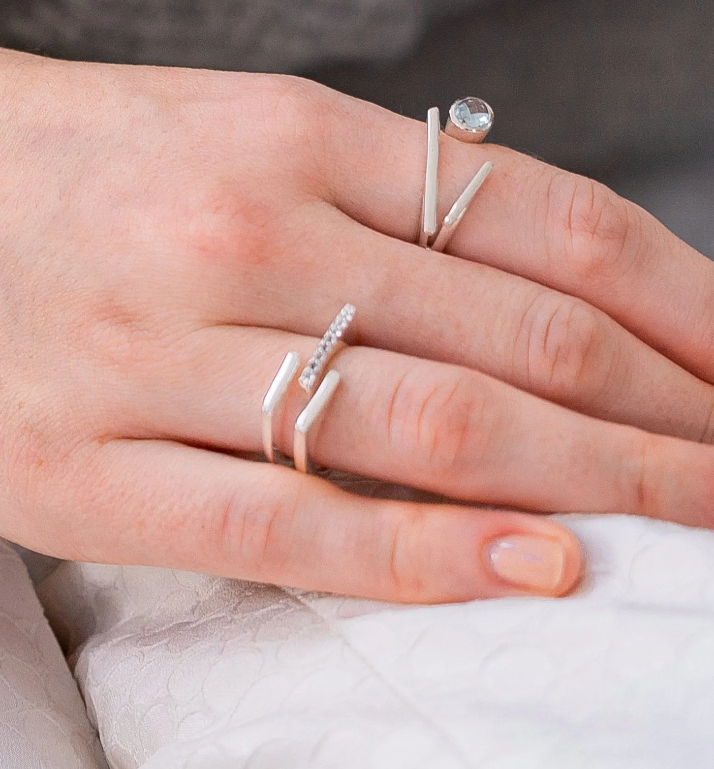 Silver White Topaz Ring Neringa