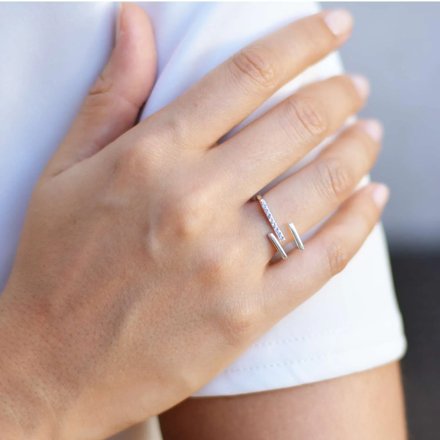 Silver White Topaz Ring Neringa
