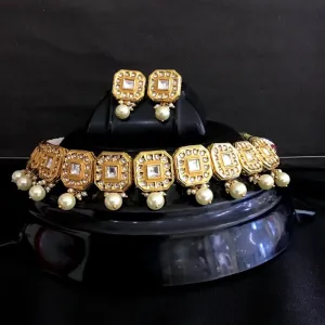 White Kundan Choker Set 6418-1225