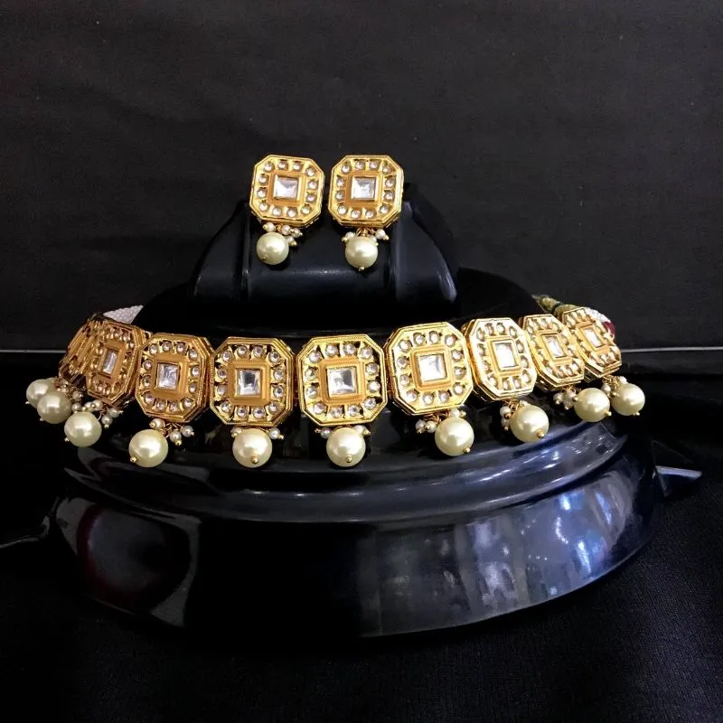 White Kundan Choker Set 6418-1225